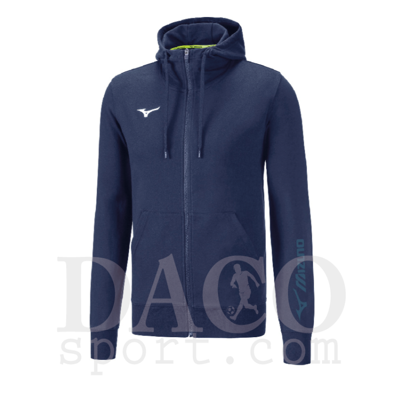 Mizuno Felpa Zip Intera Cappuccio SWEAT Uomo Blu