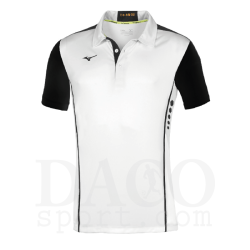 Mizuno Polo HEX RECT Uomo Bianco/Nero